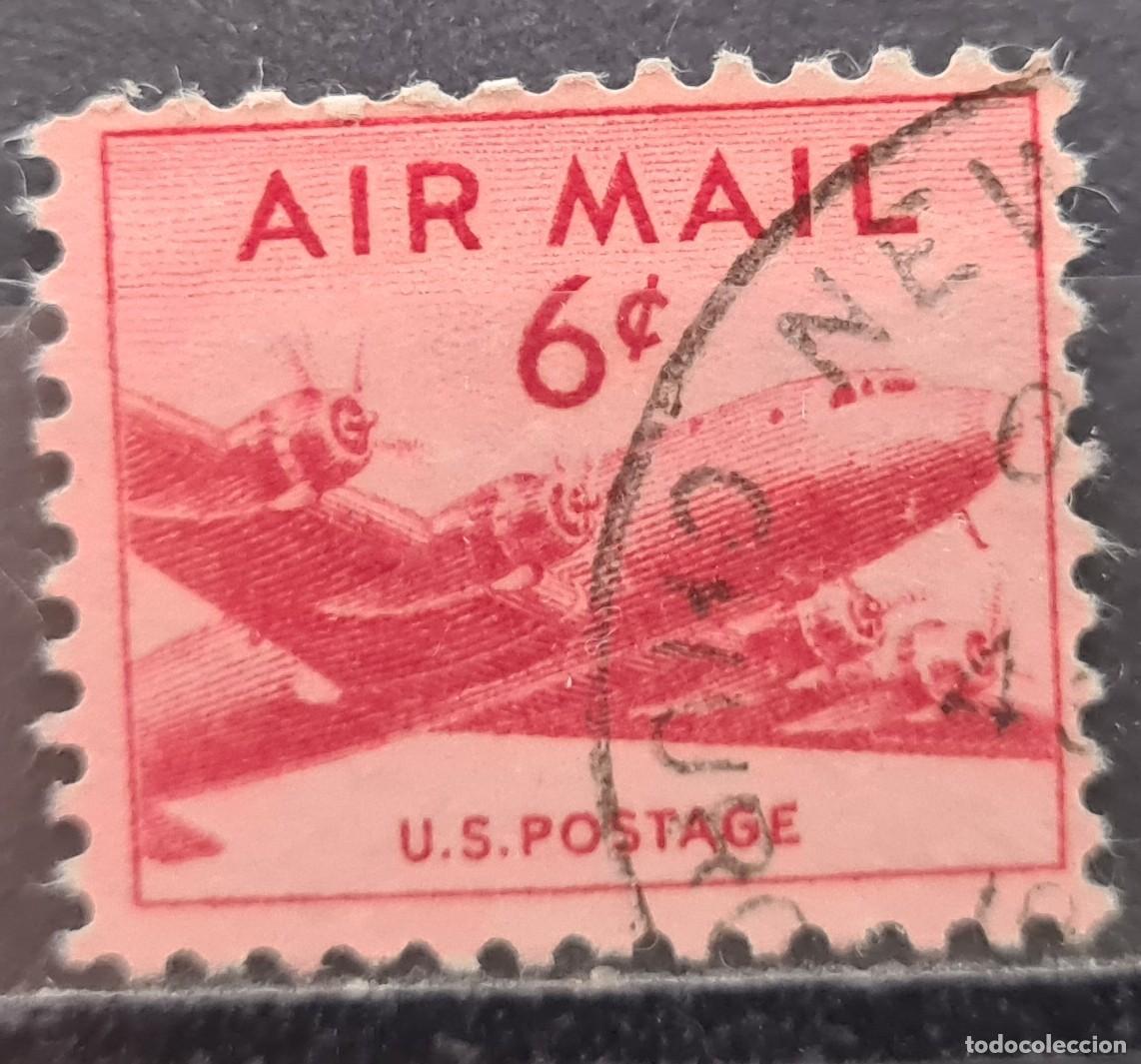 Sellos: Sello a&eacute;reo usado de Estados Unidos de Norteam&eacute;rica 1947-49