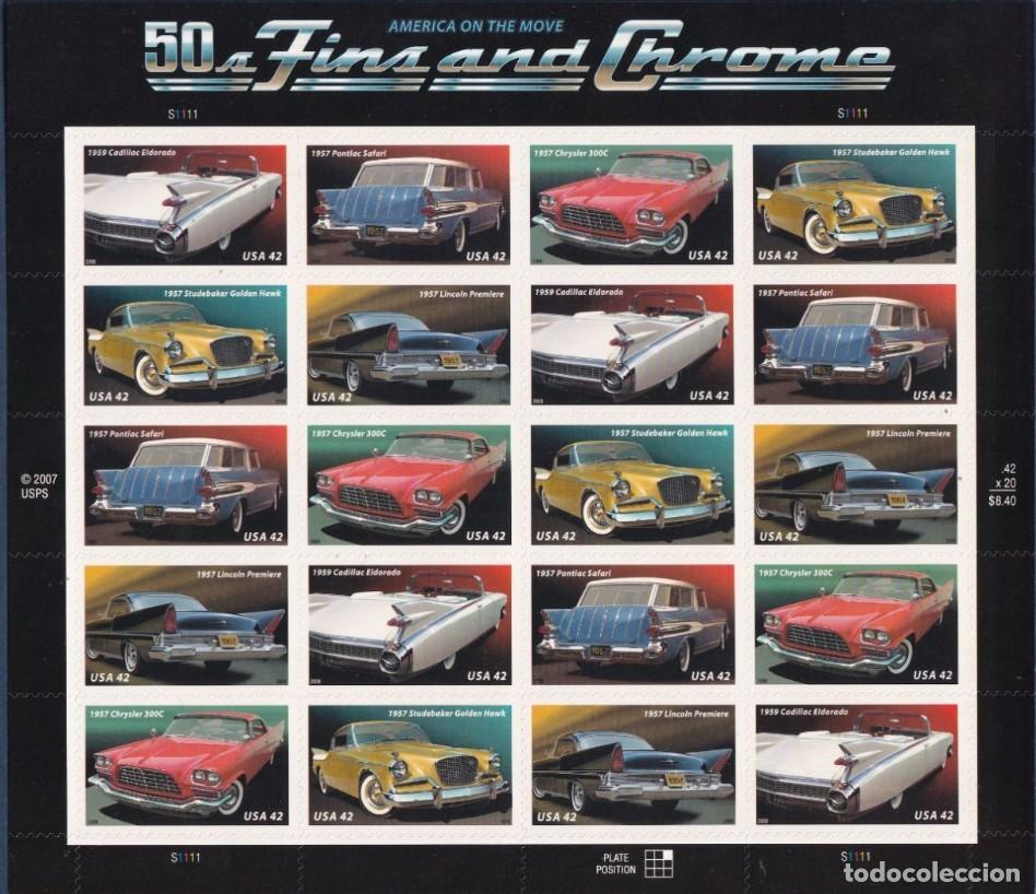 Sellos: ESTADOS UNIDOS 2008 HB ALETAS DE COLA Y CROMADOS MNH YT BF4118-23 SN 4353-57SP