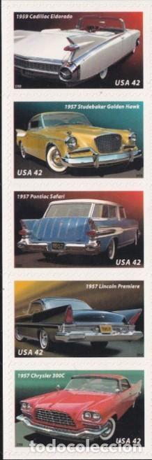 Sellos: ESTADOS UNIDOS 2008 ALETAS DE COLA Y CROMADOSSET 5V MNH YT 4118-23 SN 4353-57