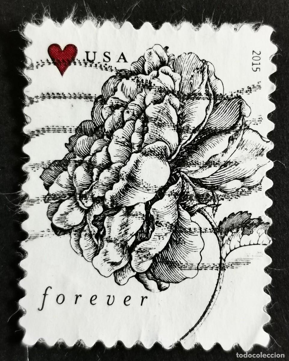 Sellos: Sello Estados Unidos U.S.A.2015,Rosa vintage ,Sin Valor Facial, Michel US 5148BA