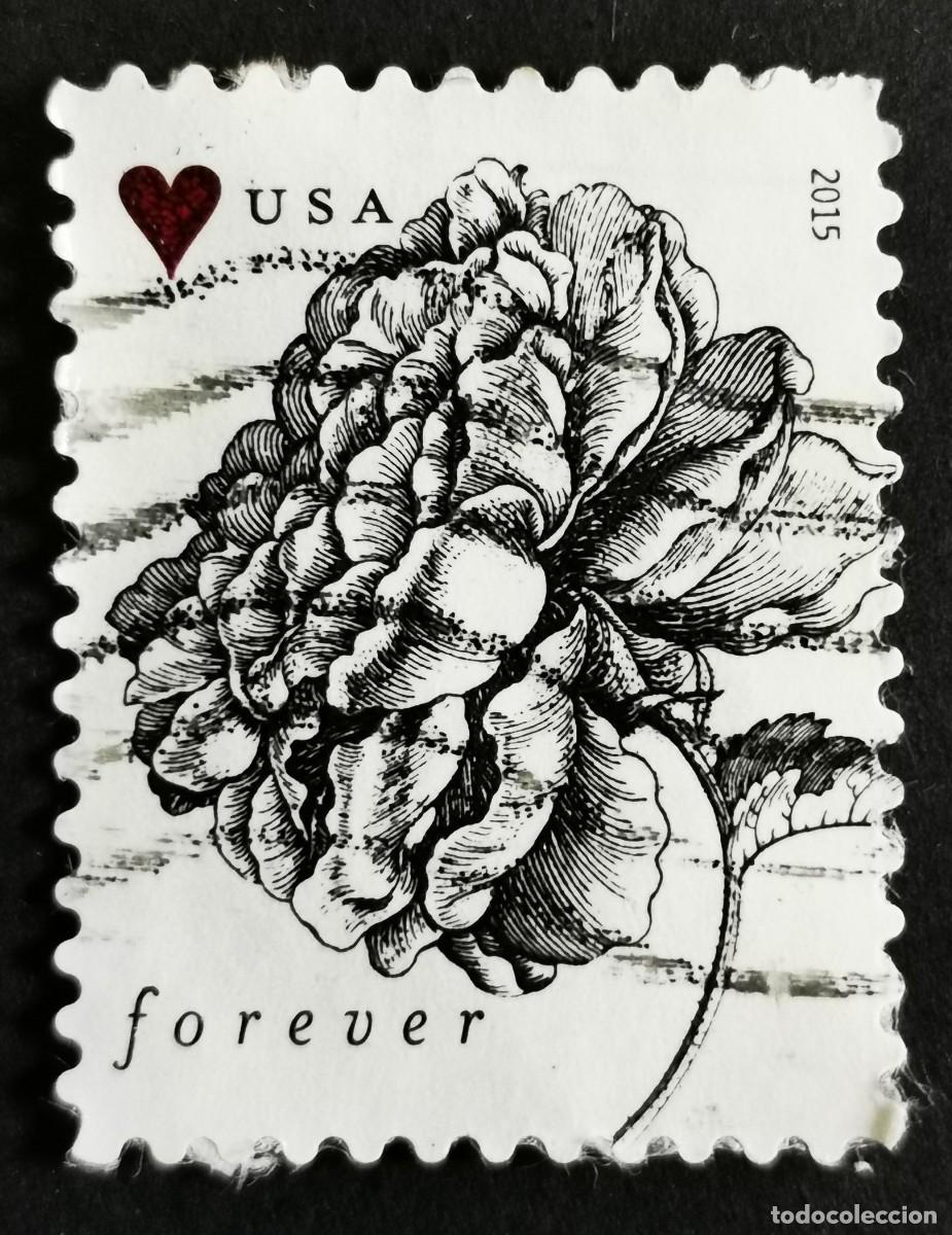 Sellos: Sello Estados Unidos U.S.A.2015,Rosa vintage ,Sin Valor Facial, Michel US 5148BA