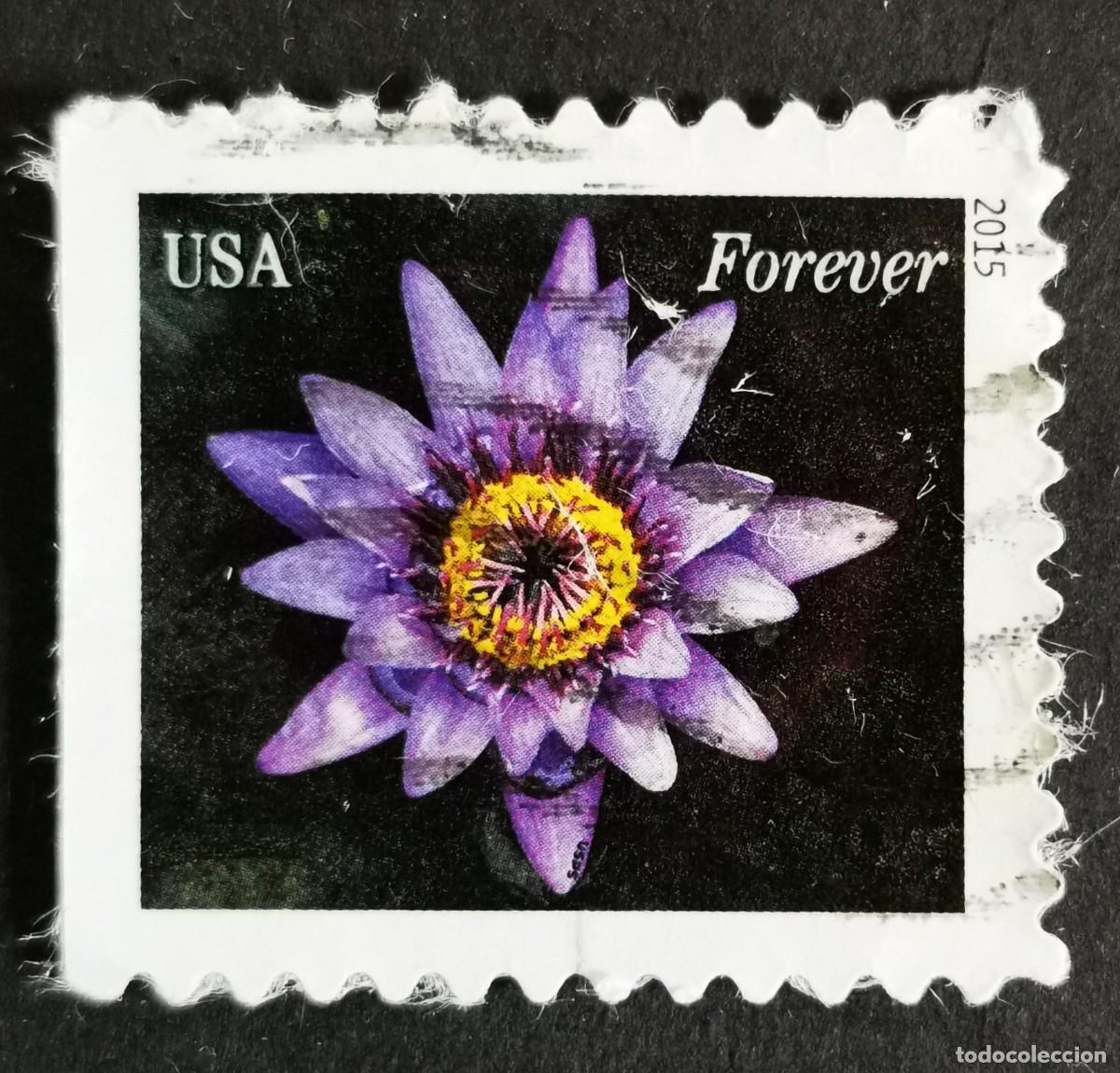 Sellos: Sello Estados Unidos U.S.A.2015,Nen&uacute;fares: morados,Sin Valor Facial, Michel US 5155BD