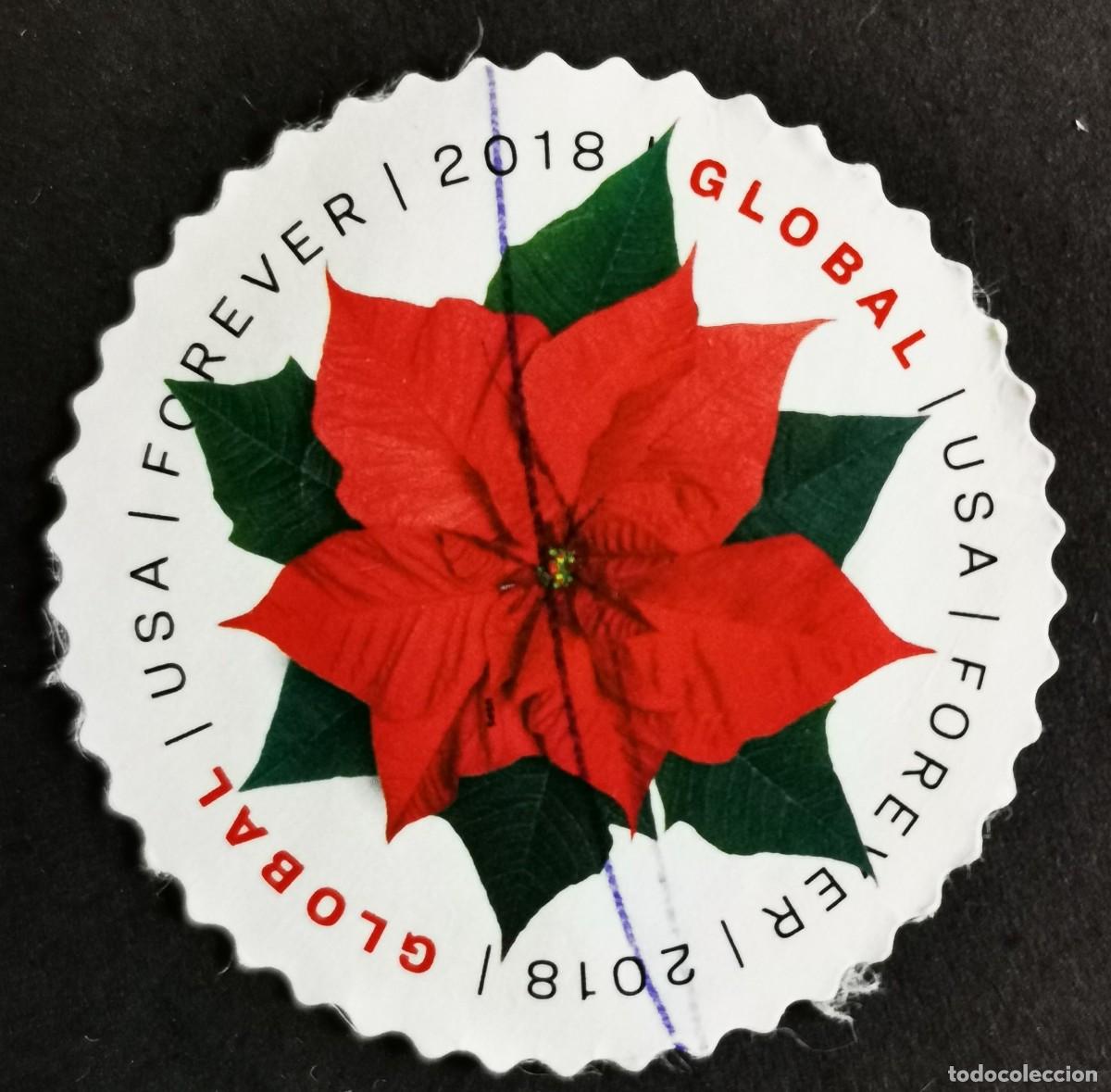 Sellos: Sello Estados Unidos U.S.A.2018, Flor de Pascua ,Sin Valor Facial, Michel US 5531