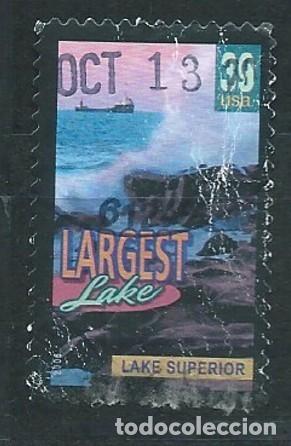 Sellos: ESTADOS UNIDOS 2006 WONDERS OF AMERICA 15 LAKE SUPERIOR USADO CON ROCES YT 3795 MI 4092 SC 4047
