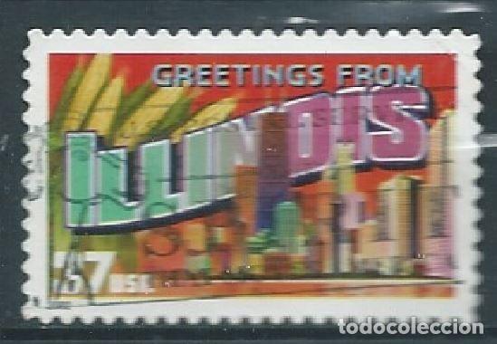Sellos: ESTADOS UNIDOS 2002 GREETINGS: ILLINOIS USADO YT 3272 MI 3532 SN 3573