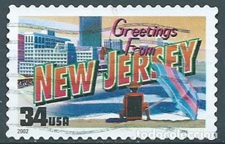 Sellos: ESTADOS UNIDOS 2002 GREETINGS: NEW JERSEY USADO YT 3289 MI 3549 SN 3590