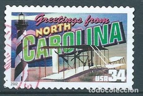 Sellos: ESTADOS UNIDOS 2002 GREETINGS: NORTH CAROLINA USADO YT 3292 MI 3552 SN 3593