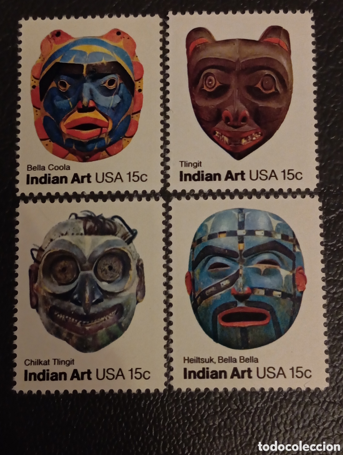 Sellos: USA 1980 Indian Art Masks - Set 4 Sellos - Scott #1834-1837 MNH