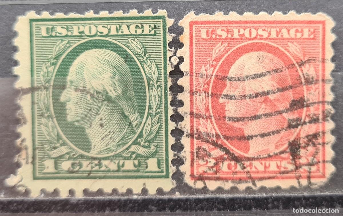 Sellos: Serie de sellos usados de Estados Unidos de Norteam&eacute;rica 1912-15: Franklin