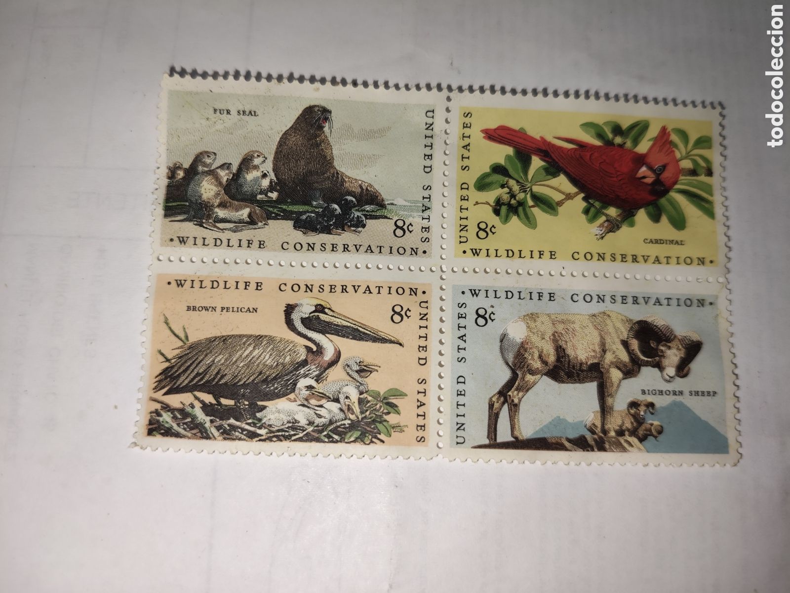 Sellos: Bloque de 4 sellos de Estados Unidos conservaci&oacute;n de la naturaleza 1972