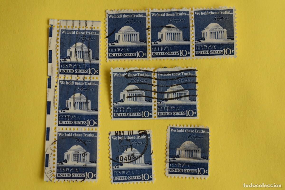 Briefmarken: Lote 10 sellos Estados Unidos. United States. USA. EEUU. Usados