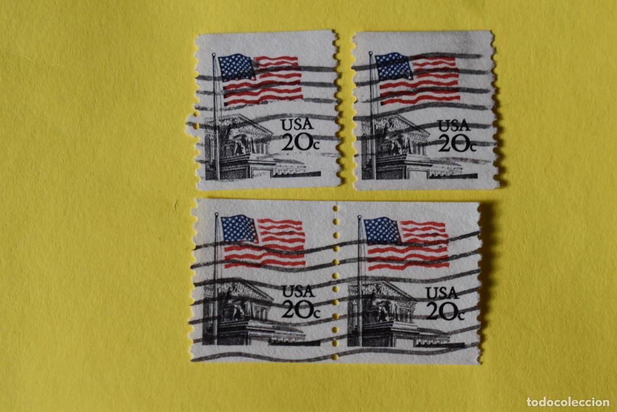 Briefmarken: Lote 4 sellos Estados Unidos. USA. EEUU. 22c. Bloque. Usados
