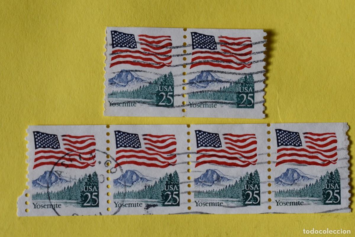 Briefmarken: Lote 6 sellos Estados Unidos. USA. EEUU. Yosemire. Bloque. Usados