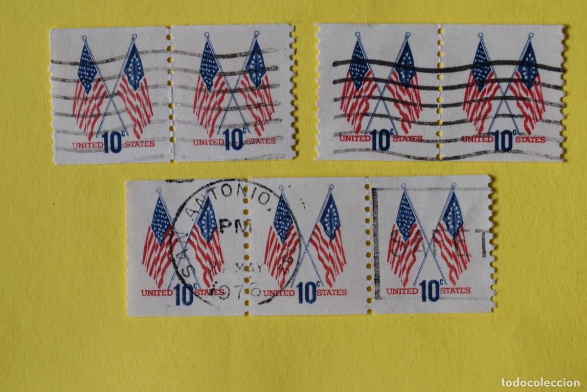 Briefmarken: Lote 7 sellos Estados Unidos. USA. EEUU. United States. 10c. Bloque. Usados