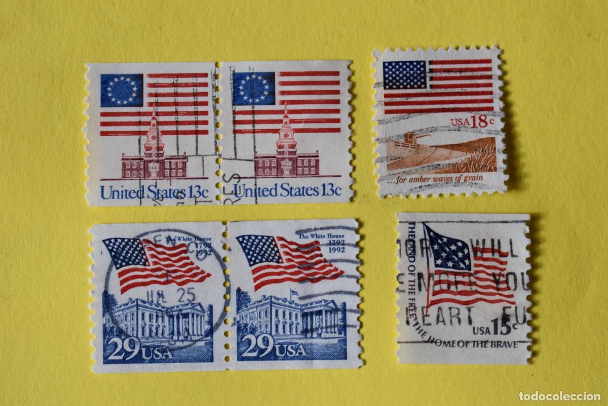 Briefmarken: Lote 6 sellos Estados Unidos. USA. EEUU. The Withe House. La Casa Blanca. 1992. Bloque. Usados