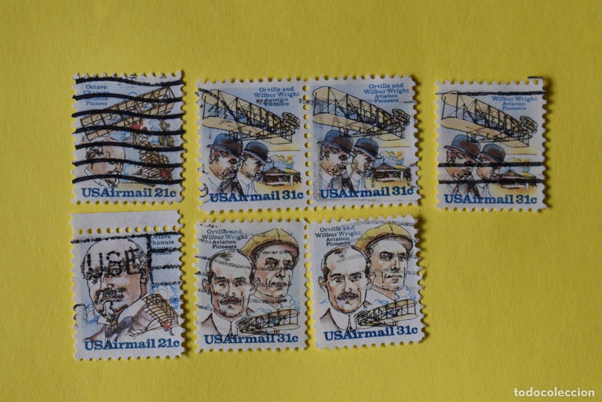 Briefmarken: Lote 7 sellos Estados Unidos. USA. EEUU. USA Mail. 21 y 31 c. Usados