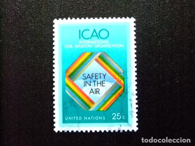 Sellos: 107 ONU NEW YORK 1978 / ORGANIZ. INTERNACIONAL de AVIACION CIVIL ( ICAO ) / YVERT 291 FU