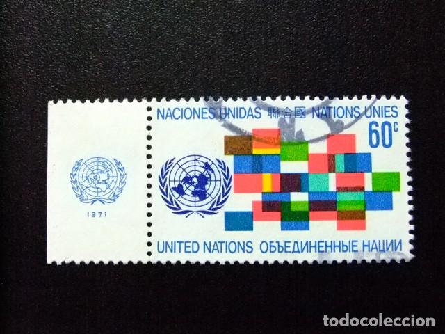 Sellos: 107 ONU NEW YORK 1971 / BANDERAS de los ESTADOS MIEMBROS / YVERT 216 FU