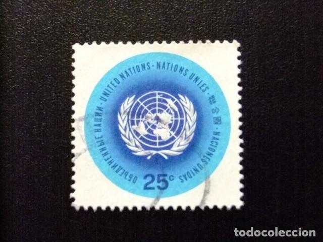 Sellos: 107 ONU NEW YORK 1965 / EMBLEMA de la ONU / YVERT 144 FU