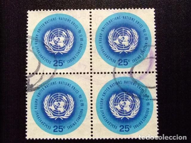 Sellos: 107 ONU NEW YORK 1965 / EMBLEMA de la ONU / YVERT 144 FU