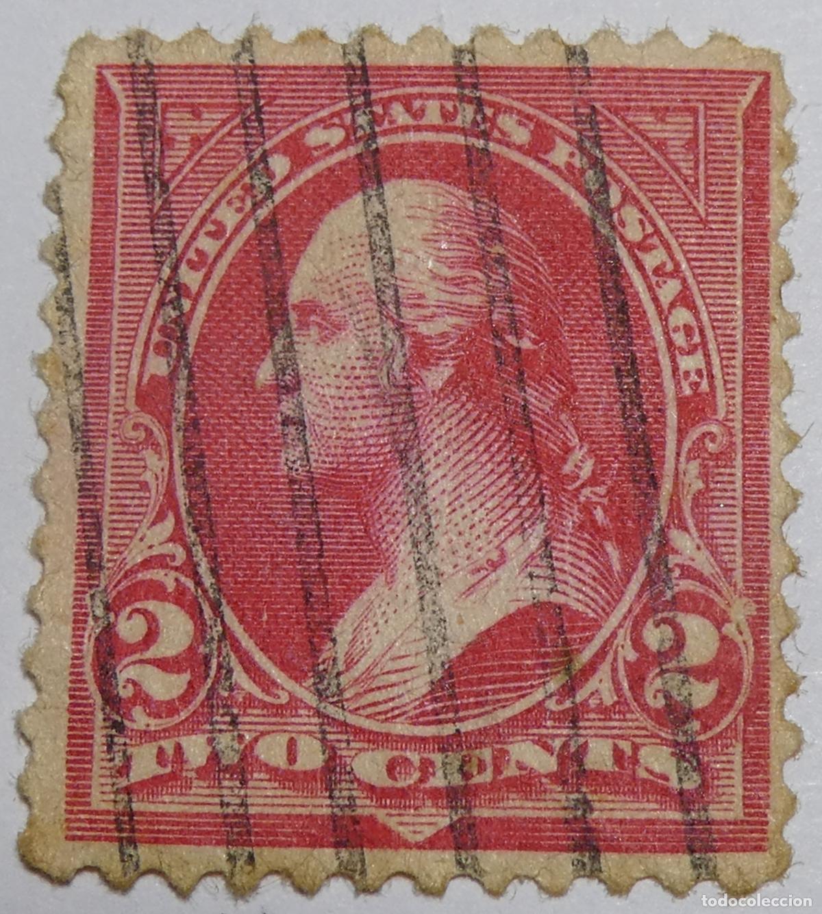 Sellos: Sello postal de Estados Unidos 2 centavos 1923, George Washington