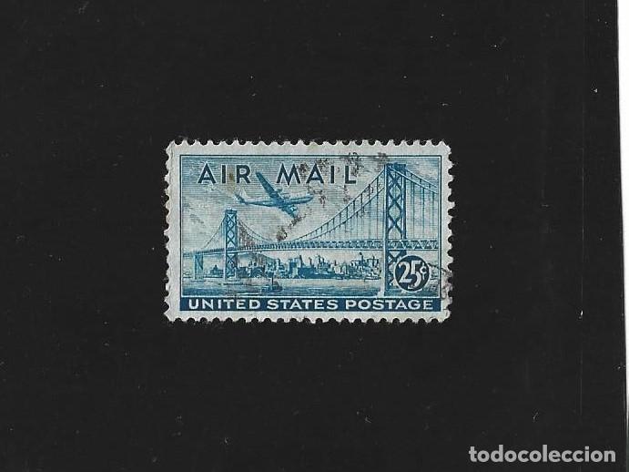 Sellos: SELLO STAMP USA AIR MAIL 25 C. VI&Ntilde;ETA. UNITED STATES POSTAGE.