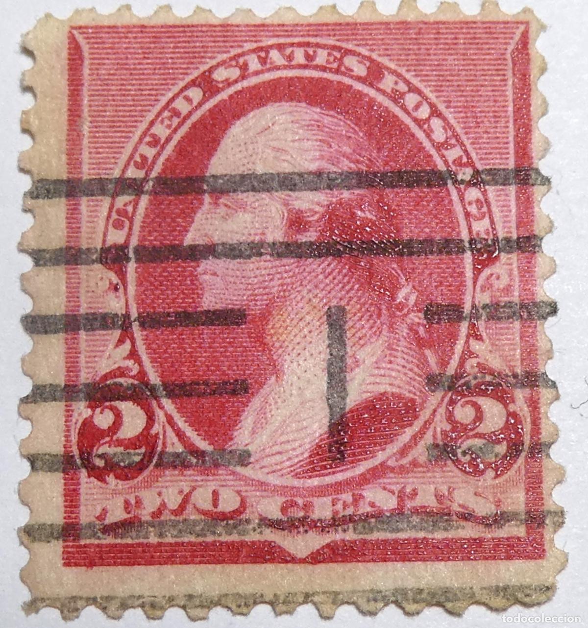 Sellos: Sello postal de Estados Unidos 2 centavos 1890, George Washington