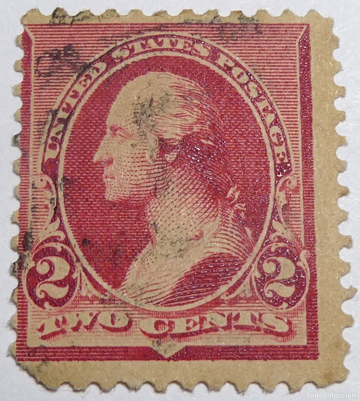 Sellos: Sello postal de Estados Unidos 2 centavos 1890, George Washington