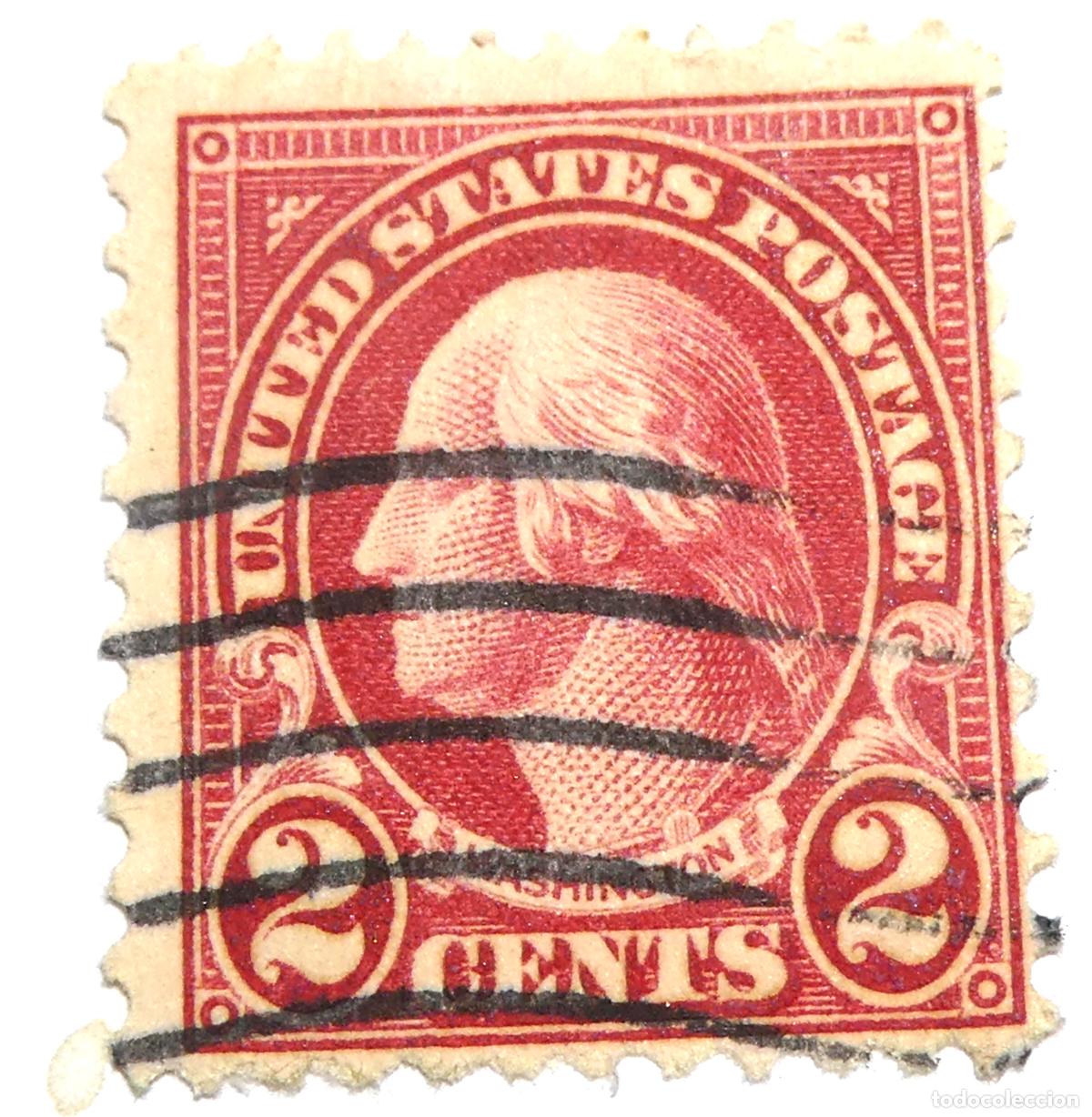 Sellos: Sello postal de Estados Unidos 2 centavos 1923 George Washington