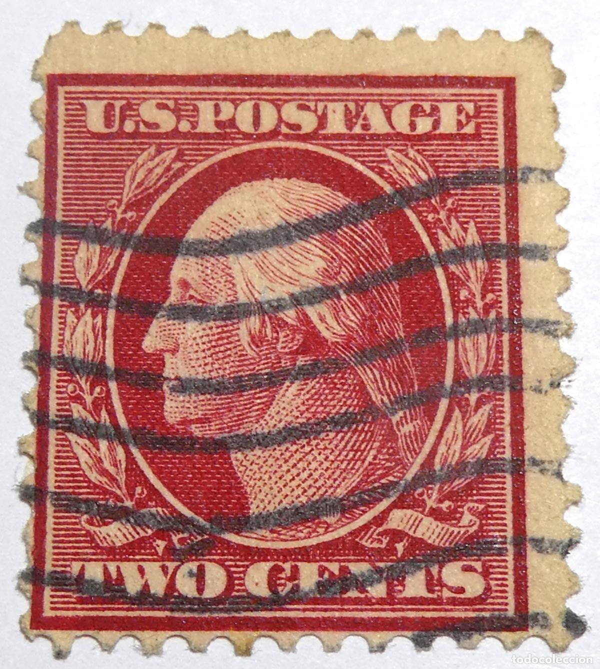 Sellos: Sello postal de Estados Unidos 2 centavos 1909 George Washington