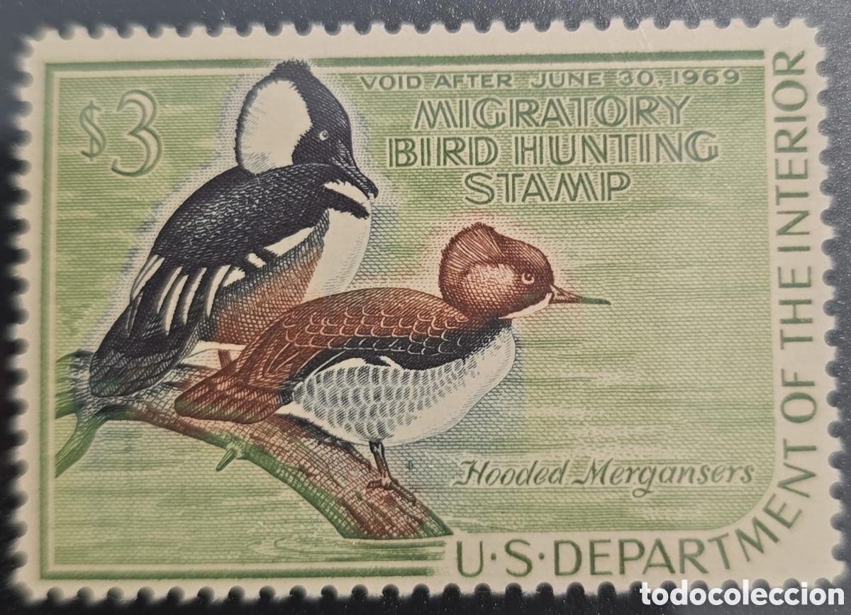 Sellos: CA)United States 1968&ndash;1969 Migratory Bird Hunting Stamp
