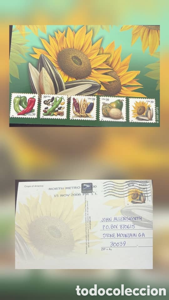 Sellos: CA)United States &middot; 2006 &middot; Sunflower Agricultural Stamps and Cover An American philatelic set issued