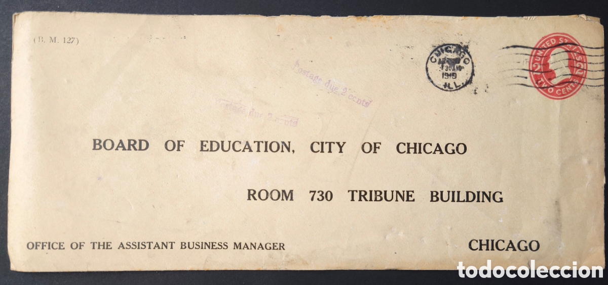 Sellos: ESTADOS UNIDOS. 1919. CARTA CIRCULADA A CHICAGO