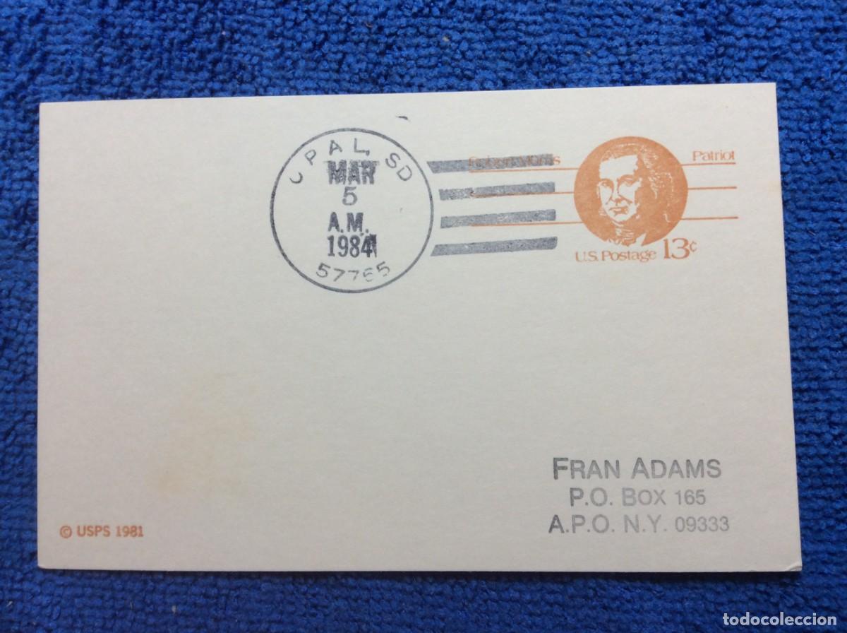 Sellos: ESTADOS UNIDOS. 1984 TARJETA POSTAL CIRCULADA (1DDI73)