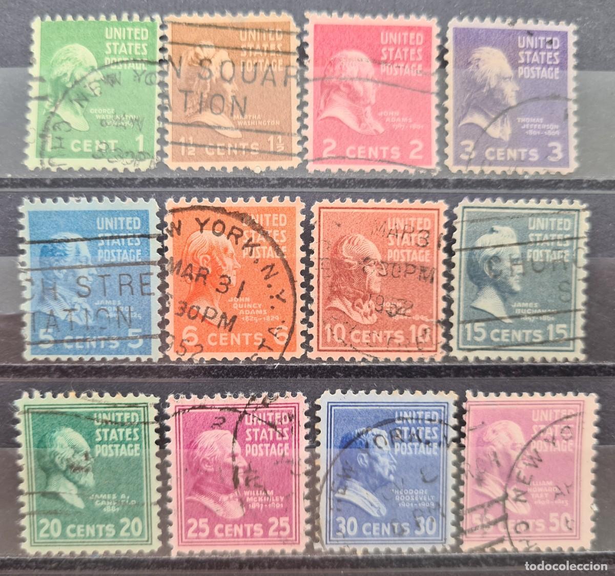 Sellos: Serie de sellos usados de Estados Unidos de Norteam&eacute;rica 1938