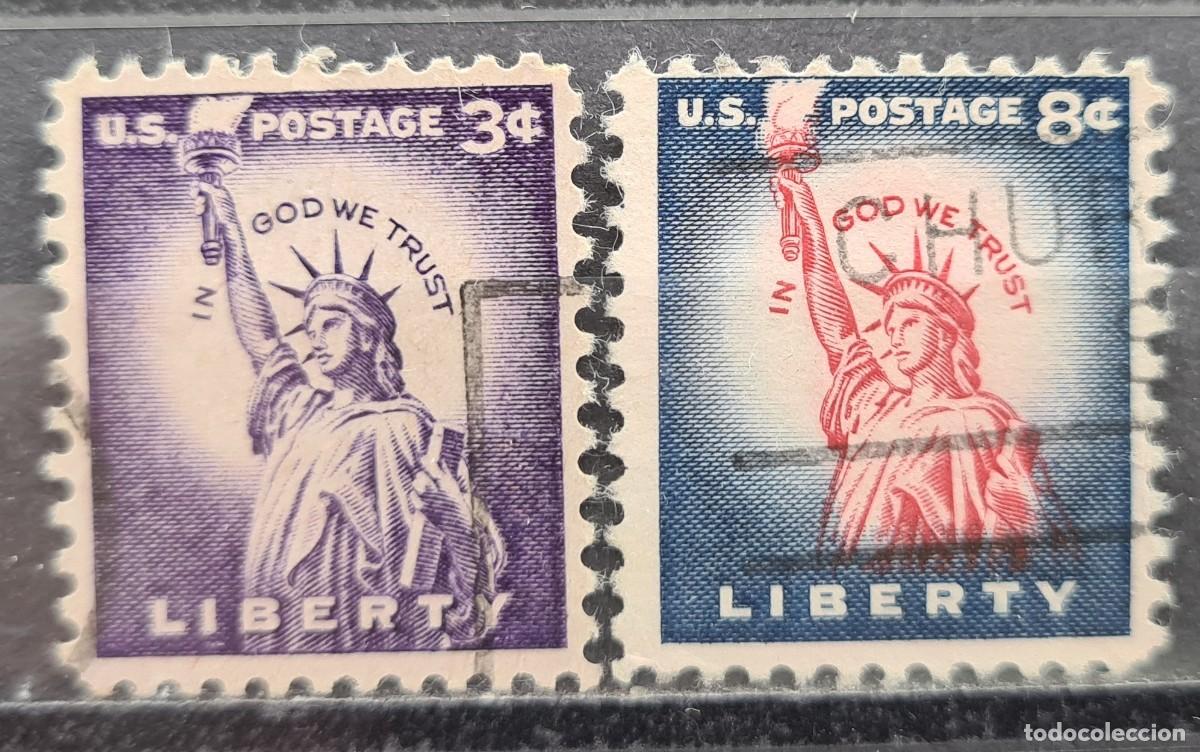 Sellos: Serie completa de sellos usados de Estados Unidos de Norteam&eacute;rica 1954: Estatua de la Libertad