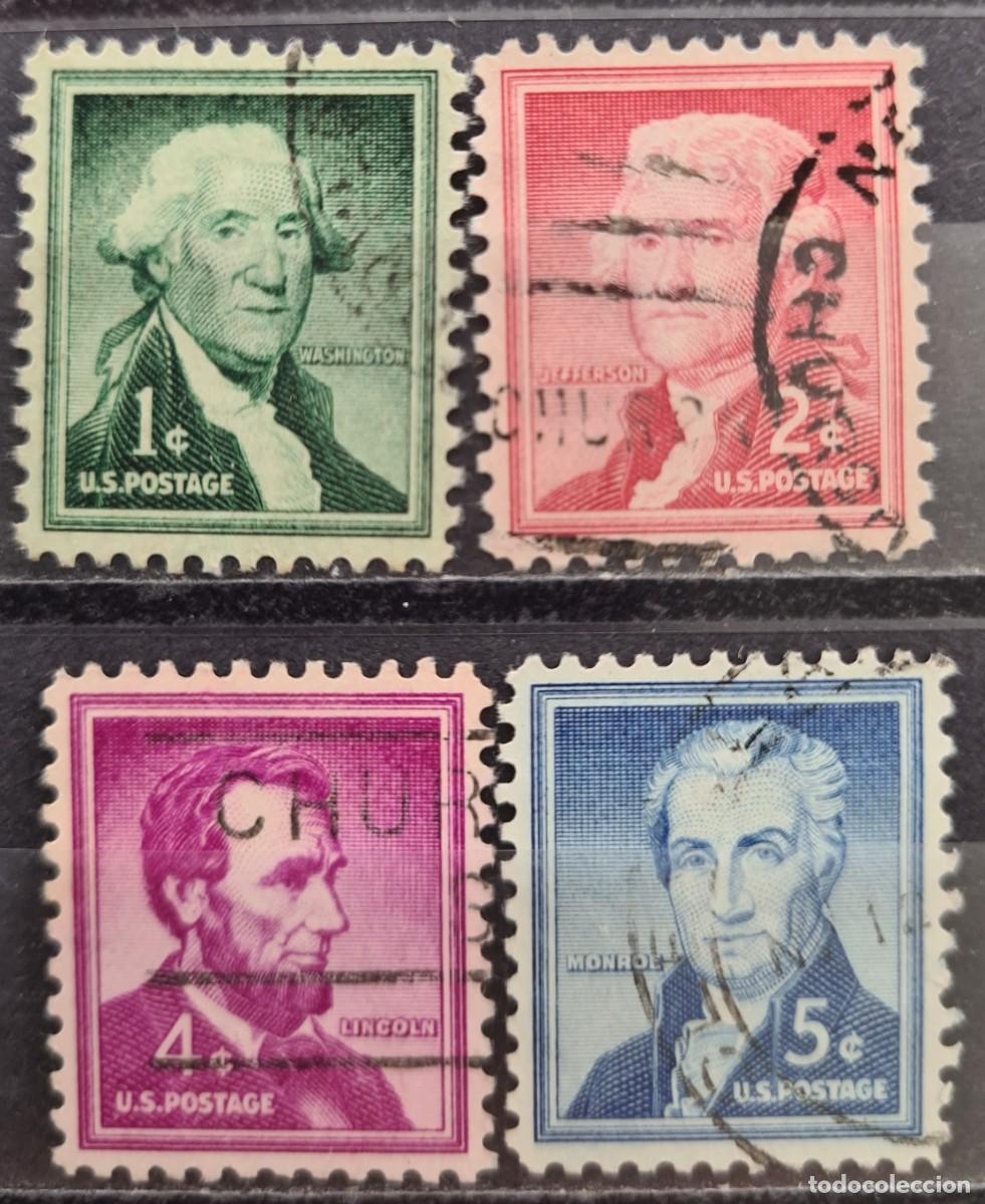 Sellos: Serie completa de sellos usados de Estados Unidos de Norteam&eacute;rica 1954