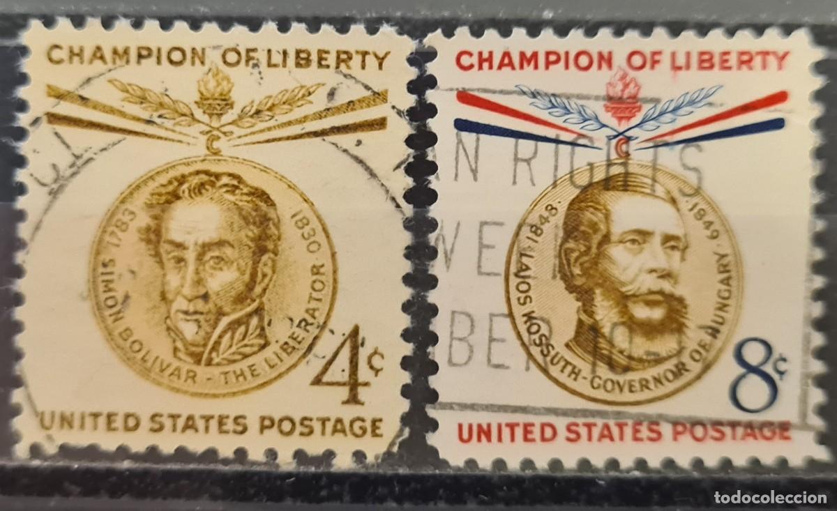Sellos: Serie completa de sellos usados de Estados Unidos de Norteam&eacute;rica 1958: Campeones por la Libertad