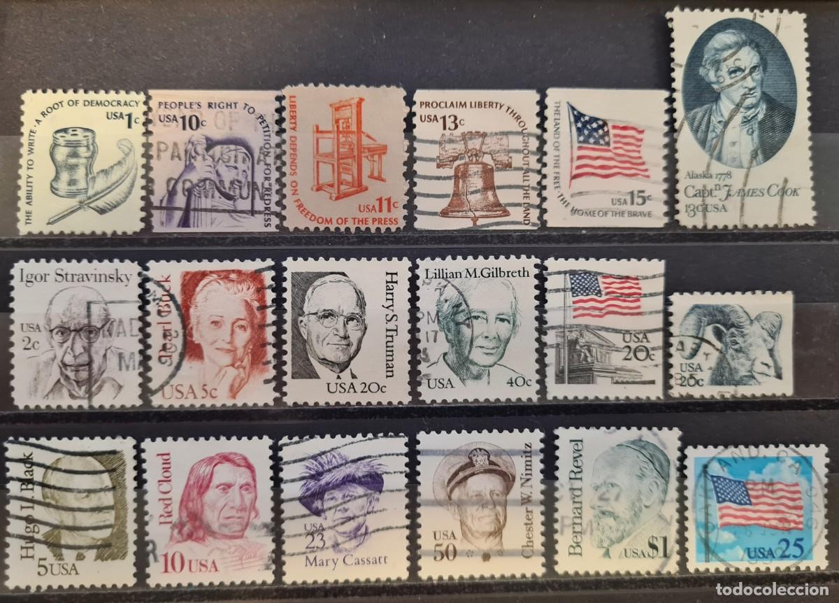 Sellos: Lote de 25 sellos usados de Estados Unidos de Norteam&eacute;rica