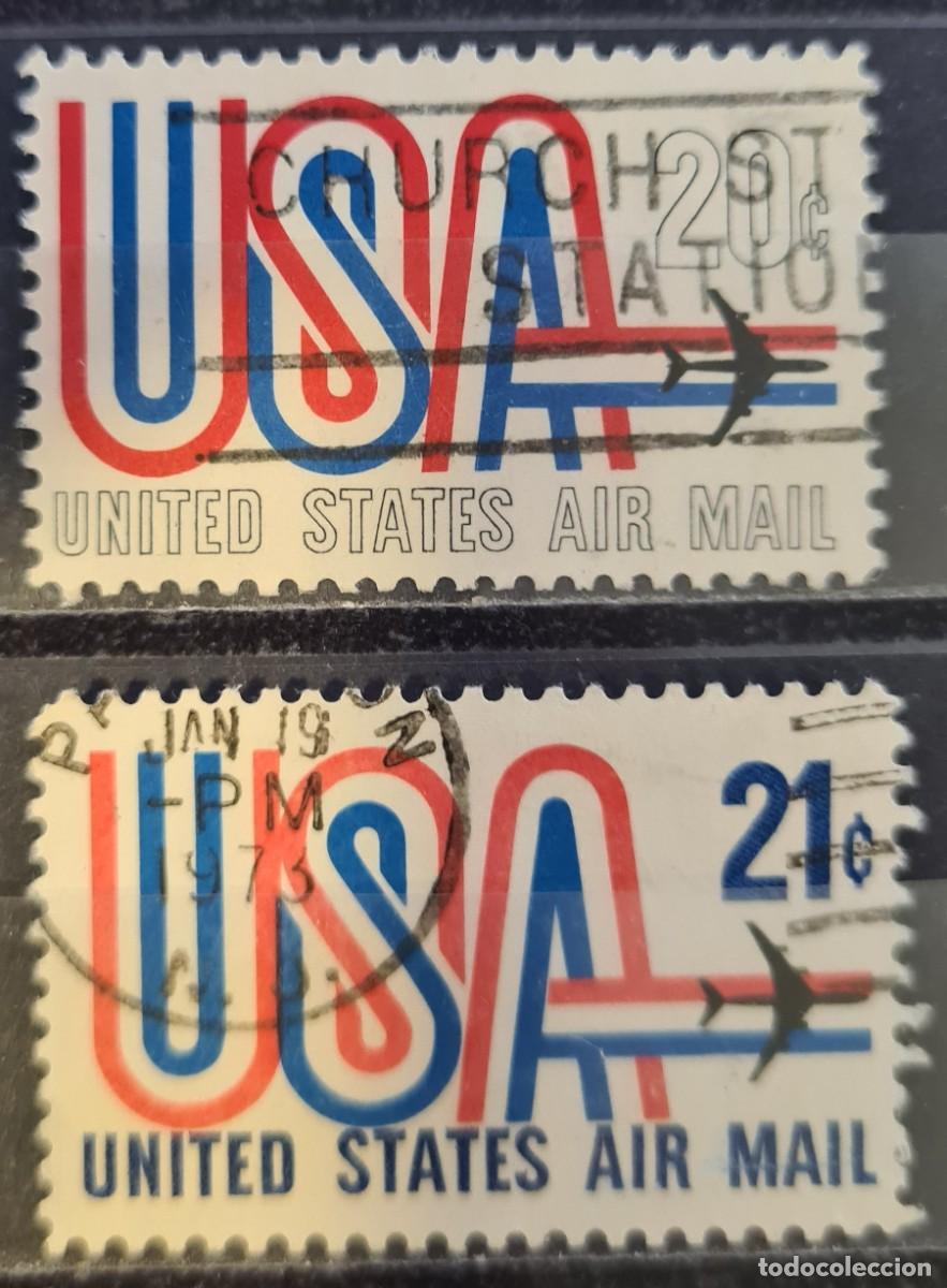 Sellos: Serie completa de sellos a&eacute;reos usados de Estados Unidos de Norteam&eacute;rica 1968-71