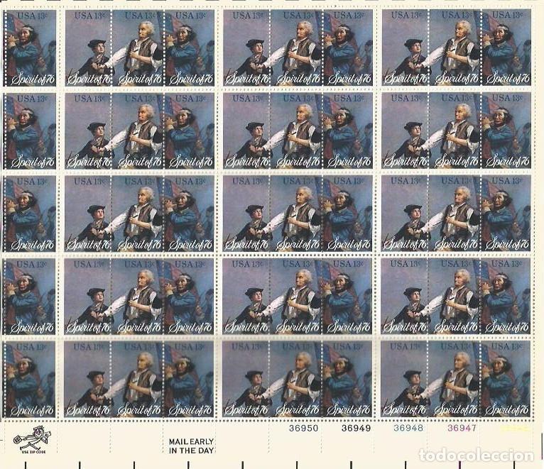 Sellos: USA 1976 PLIEGO ESPIRITU DEL 76