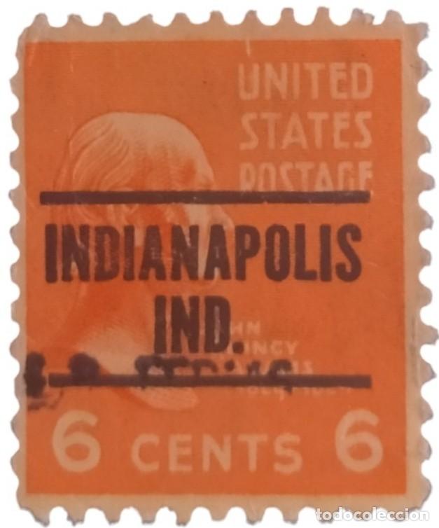 Sellos: ESTADOS UNIDOS 1938 John Quincy Adam. PRECANCELADO - USADO.