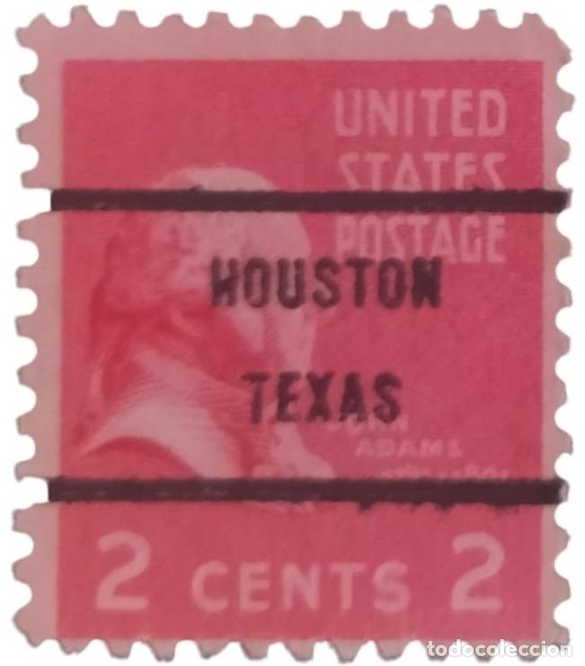 Sellos: ESTADOS UNIDOS 1938 John Adams. PRECANCELADO - USADO.