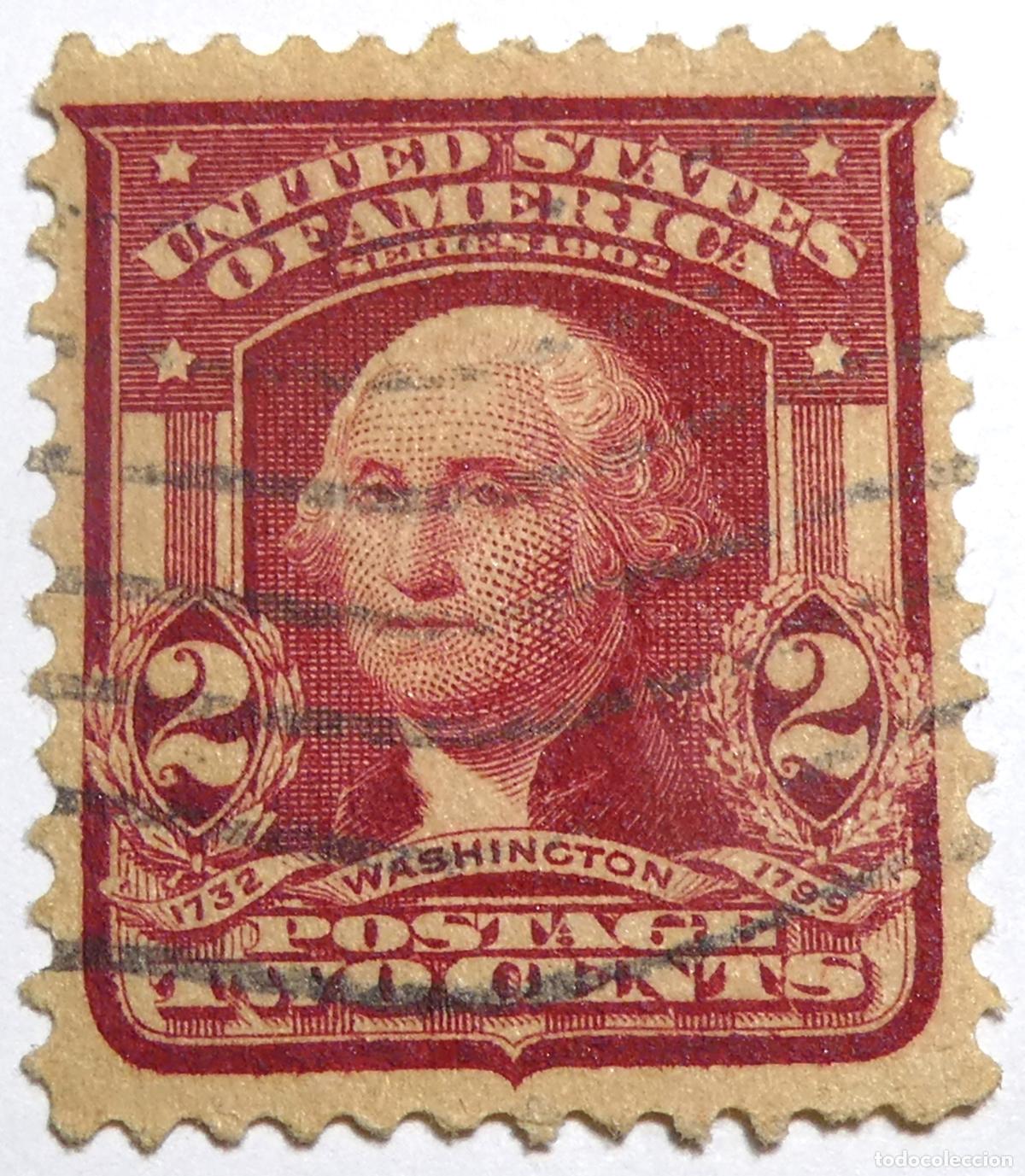 Sellos: Sello postal de Estados Unidos 2 centavos 1903 George Washington
