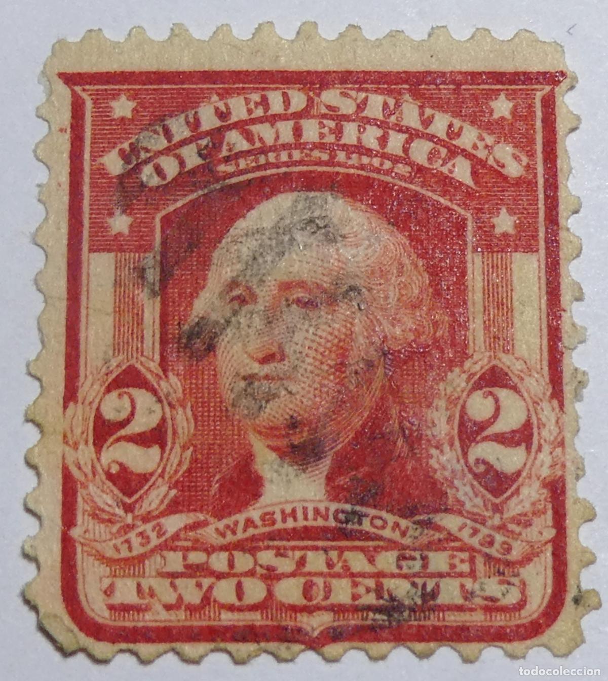 Sellos: Sello postal de Estados Unidos 2 centavos 1903 George Washington