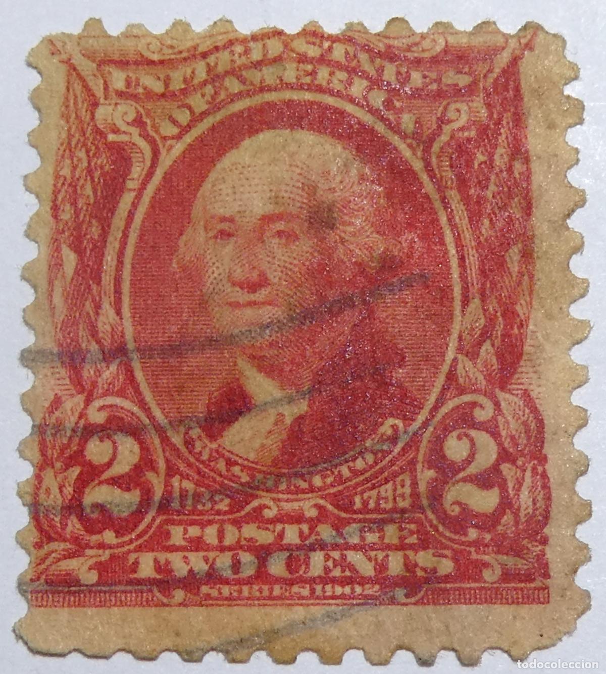 Sellos: Sello postal de Estados Unidos 2 centavos 1902 George Washington