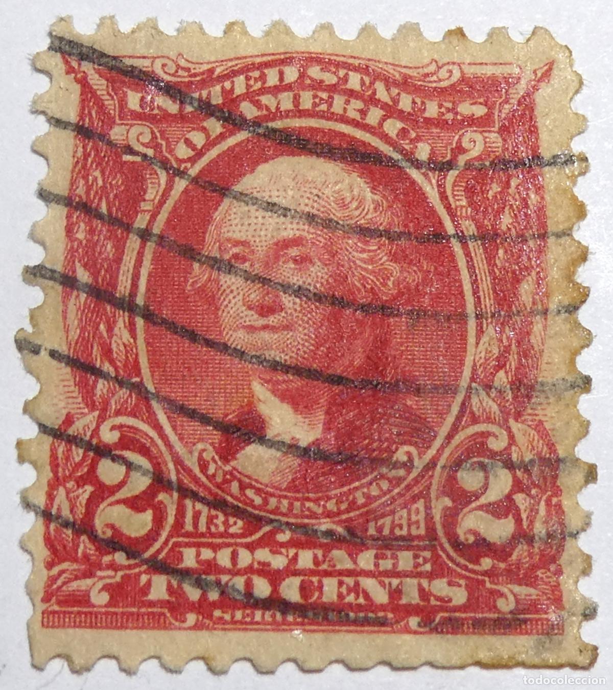 Sellos: Sello postal de Estados Unidos 2 centavos 1902 George Washington