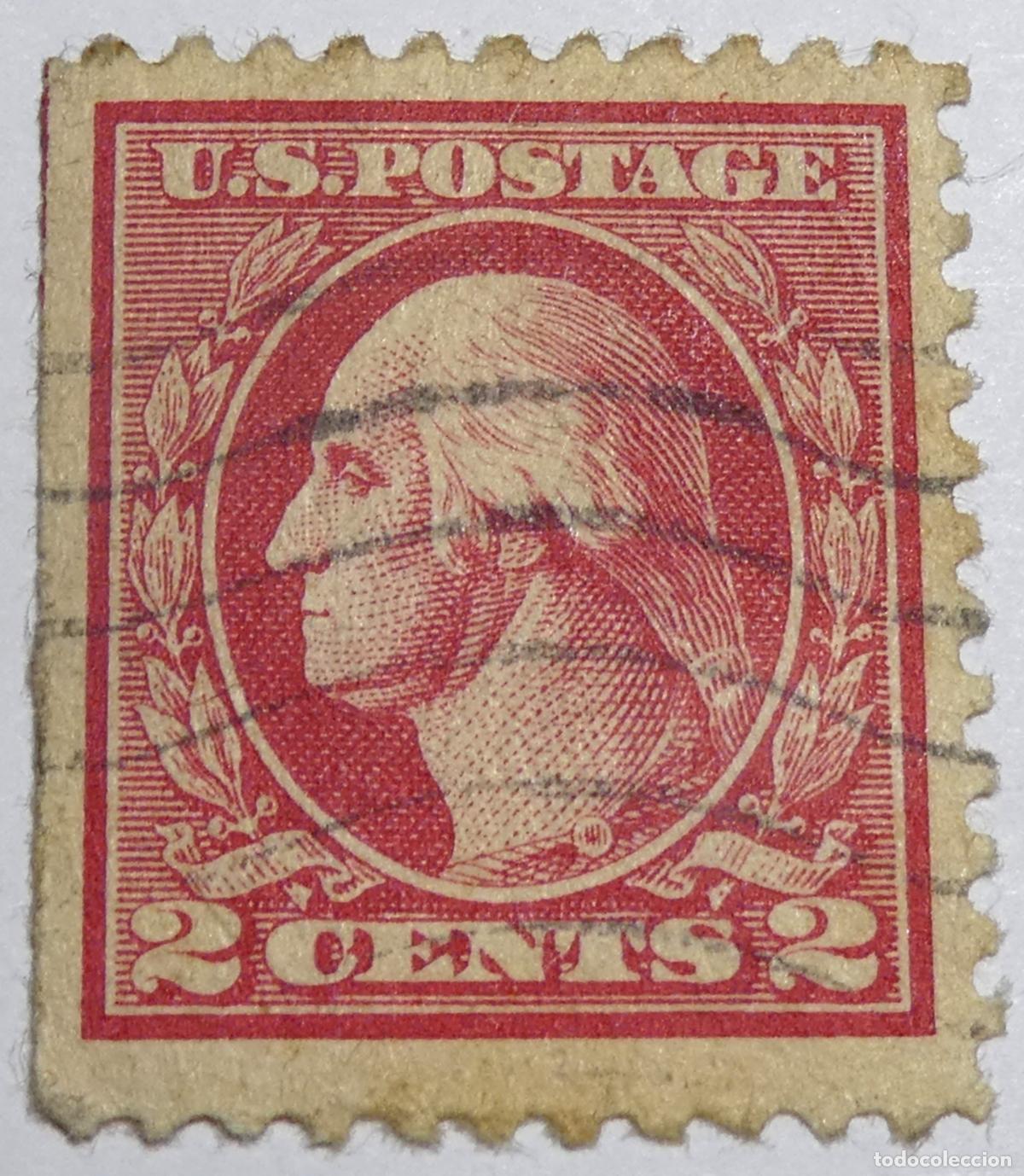 Sellos: Sello postal de Estados Unidos 2 centavos George Washington