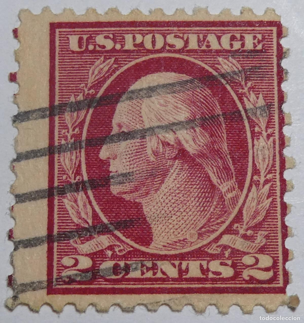 Sellos: Sello postal de Estados Unidos 2 centavos George Washington
