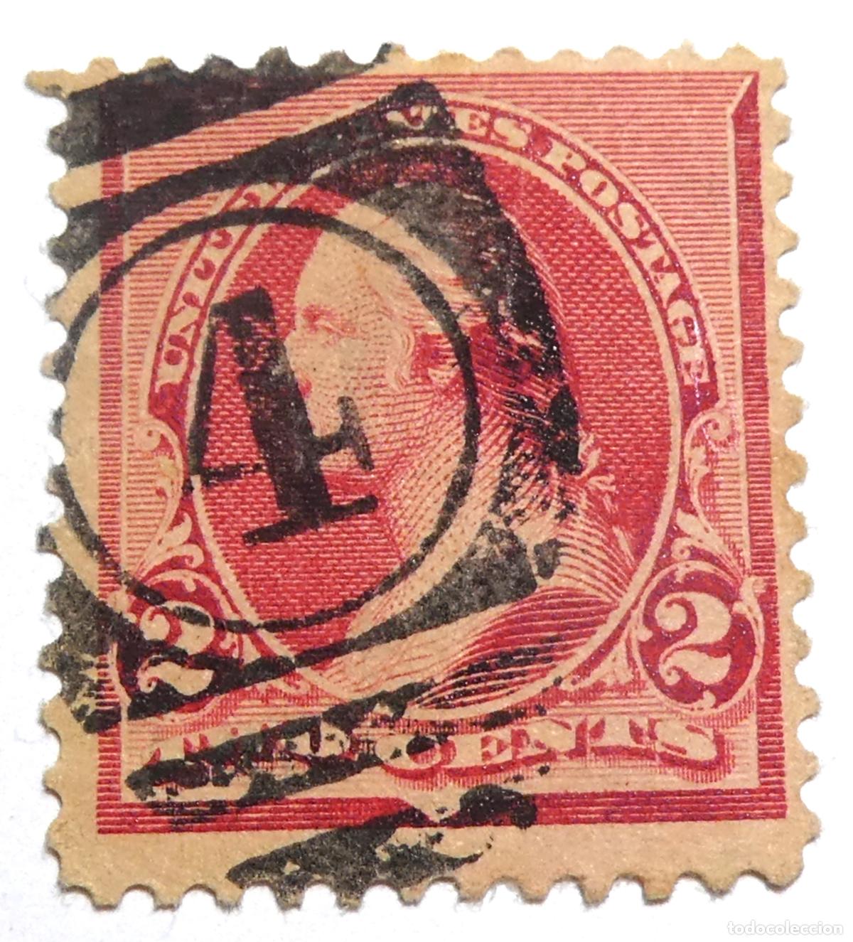 Sellos: Sello postal de Estados Unidos 2 centavos George Washington
